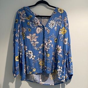GAP Blue Floral Women's Blouse